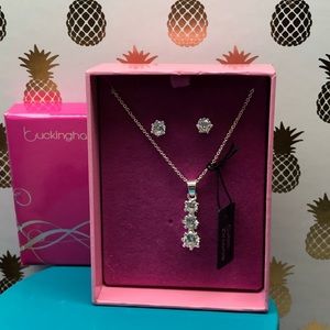 Crystal Pendant Necklace and Earring Set